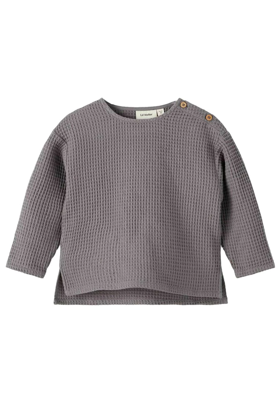 Lil Atelier Mit Langen Ärmeln Waffelstrick - Longsleeve - Quiet Shade