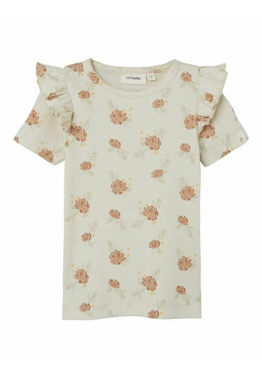 Lil Atelier Mit Kurzen Ärmeln- T-Shirt Print - Turtledove