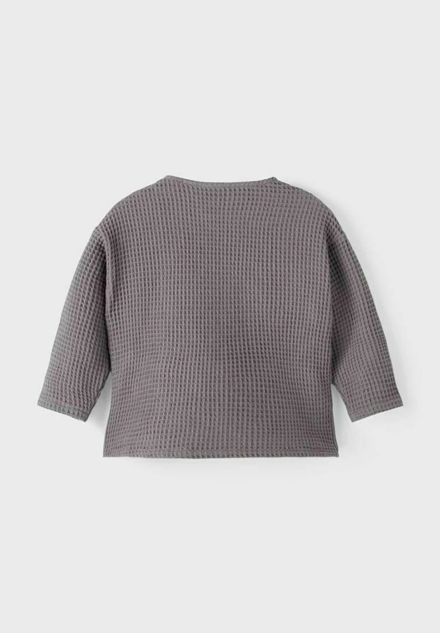 Lil Atelier Mit Langen Ärmeln Waffelstrick - Longsleeve - Quiet Shade - Afbeelding 2