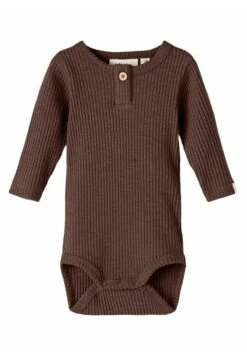 Lil Atelier Strampler Grandad Kragen - Body - Rocky Road