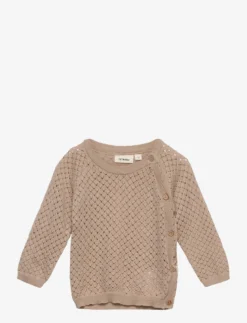 Lil Atelier NBFLEAF LS WRAP KNIT LIL - HUMUS