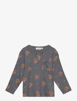 Lil Atelier NMMGAGO LS LOOSE TOP AOP SEP LIL - QUIET SHADE